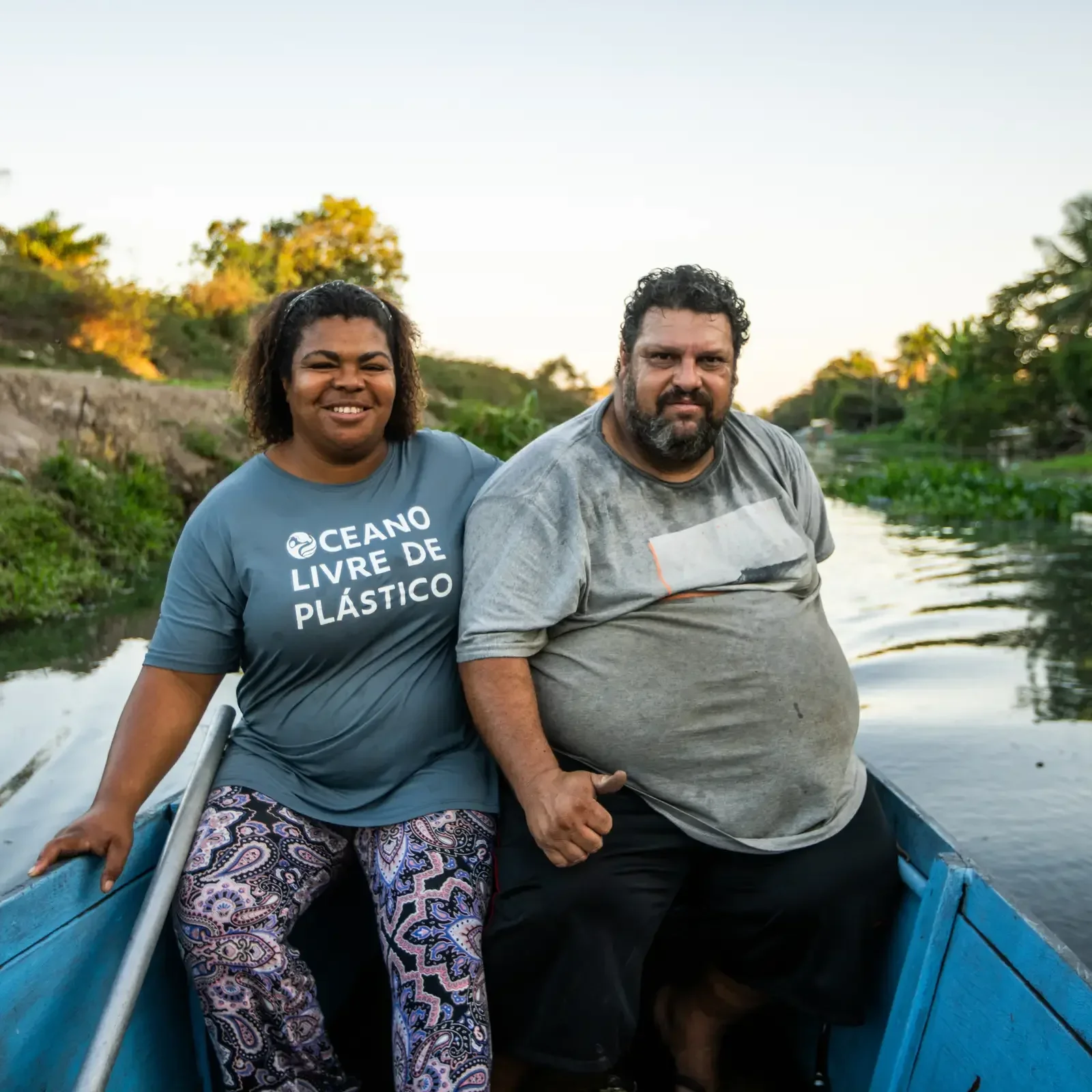 Vanessa & Marcio in their boat