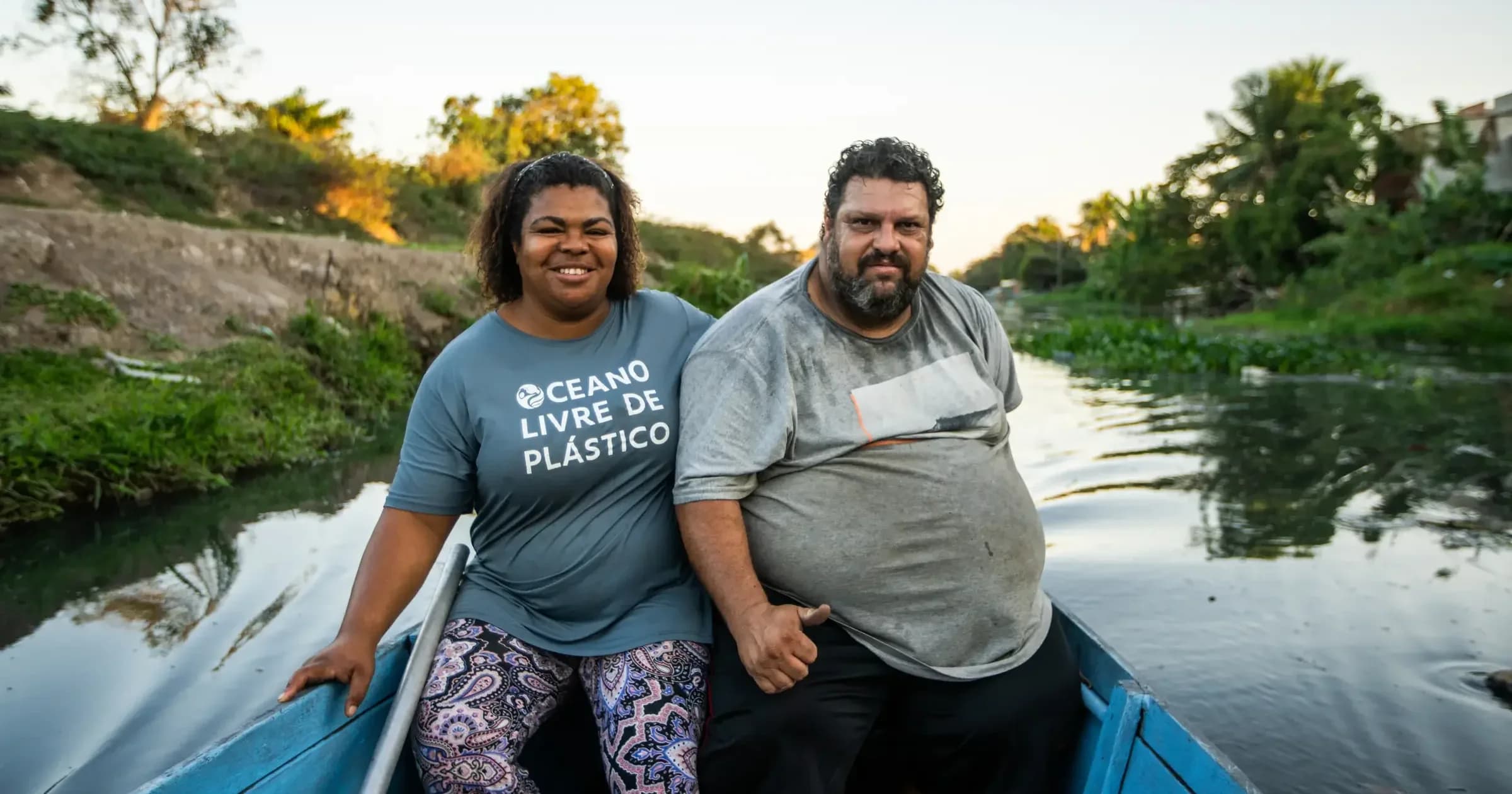 Vanessa & Marcio in their boat
