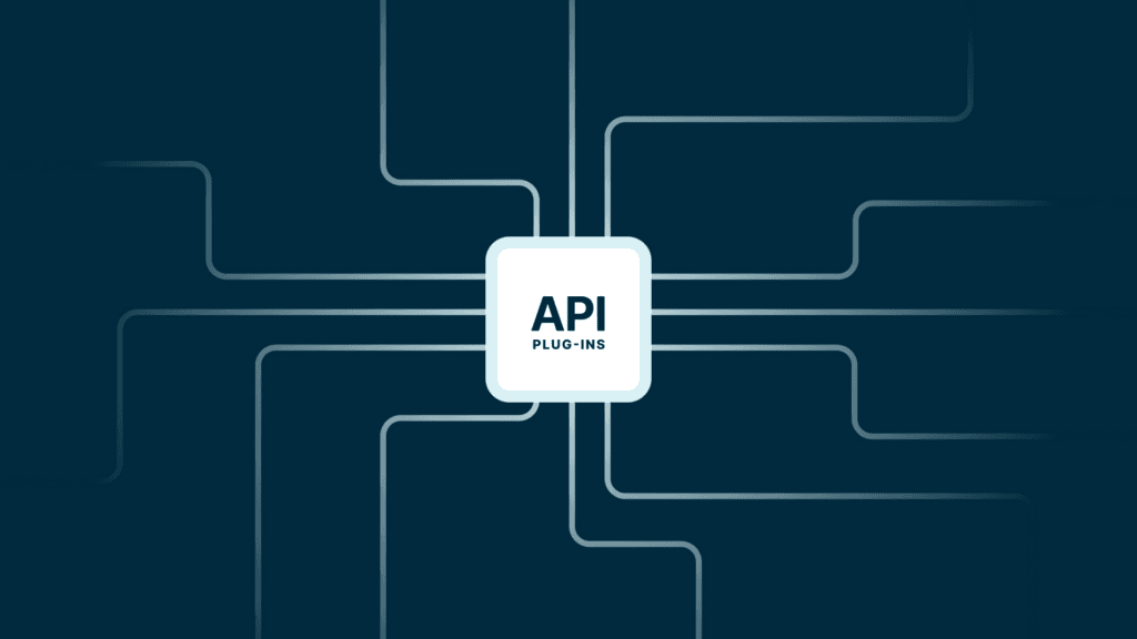 Illustration of a square with API PLUG-INS written on in. There are lines attached to the square.