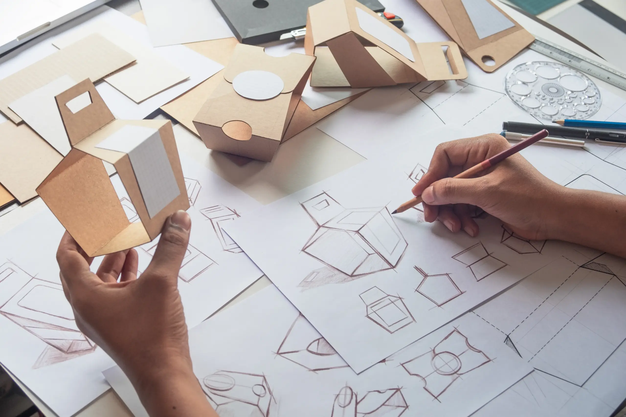 minimal packaging design drawing