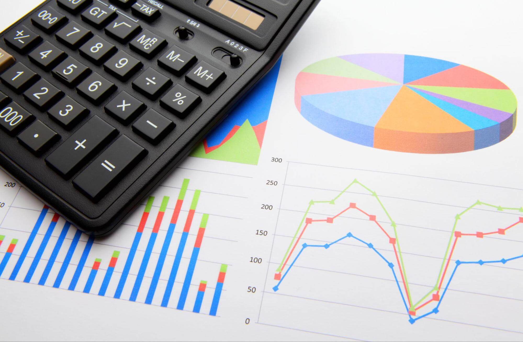 data chart with calculator