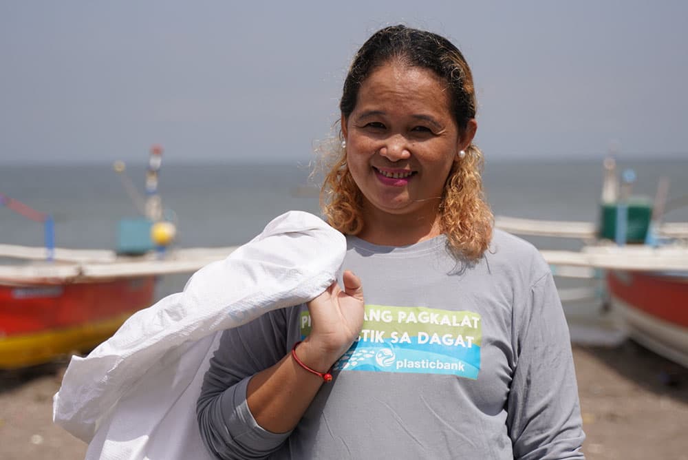Mariefe Rotugal, a collection community member from General Trias, Cavite collects plastic for a living. She is empowered through plastic collection that helps her provide daily necessities to her family.